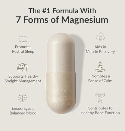 BIOptimizers Magnesium Breakthrough Complex Supplement with 7 Forms of Mg: Glycinate, Malate, Citrate, and More - Natural Support for Sleep and Cognitive Function - 60 Capsules- Calming Vitamins  (2pack)